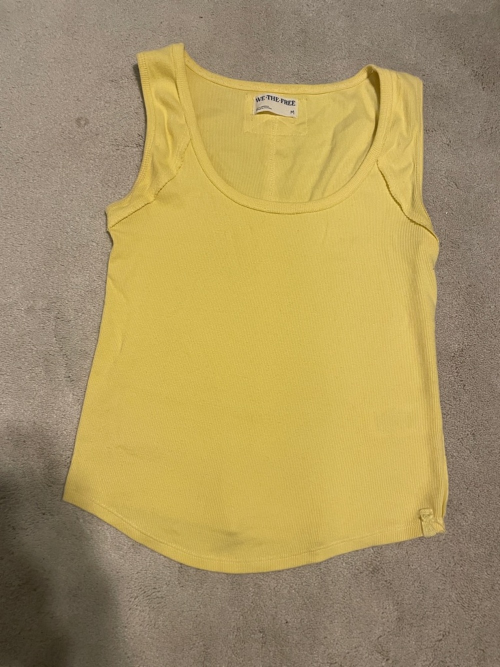 We The Free Sunny Yellow Ribbed Scoop Tank
